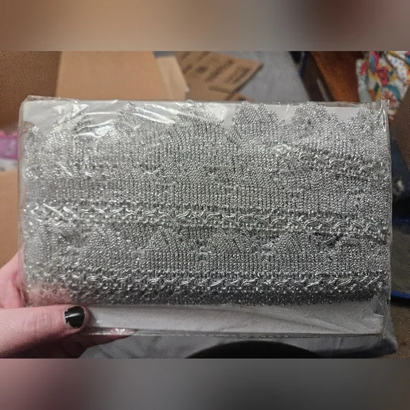 14 Yards Silver Craft Fabric! - Picture 2 of 3